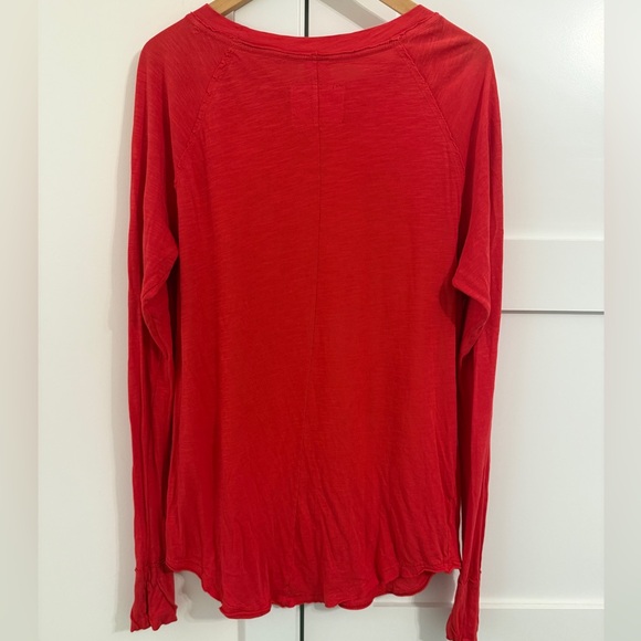 We The Free Bright Red Long Sleeve Tee - Picture 2 of 6